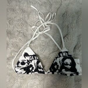 Graphic Black and White Triangle bralette top